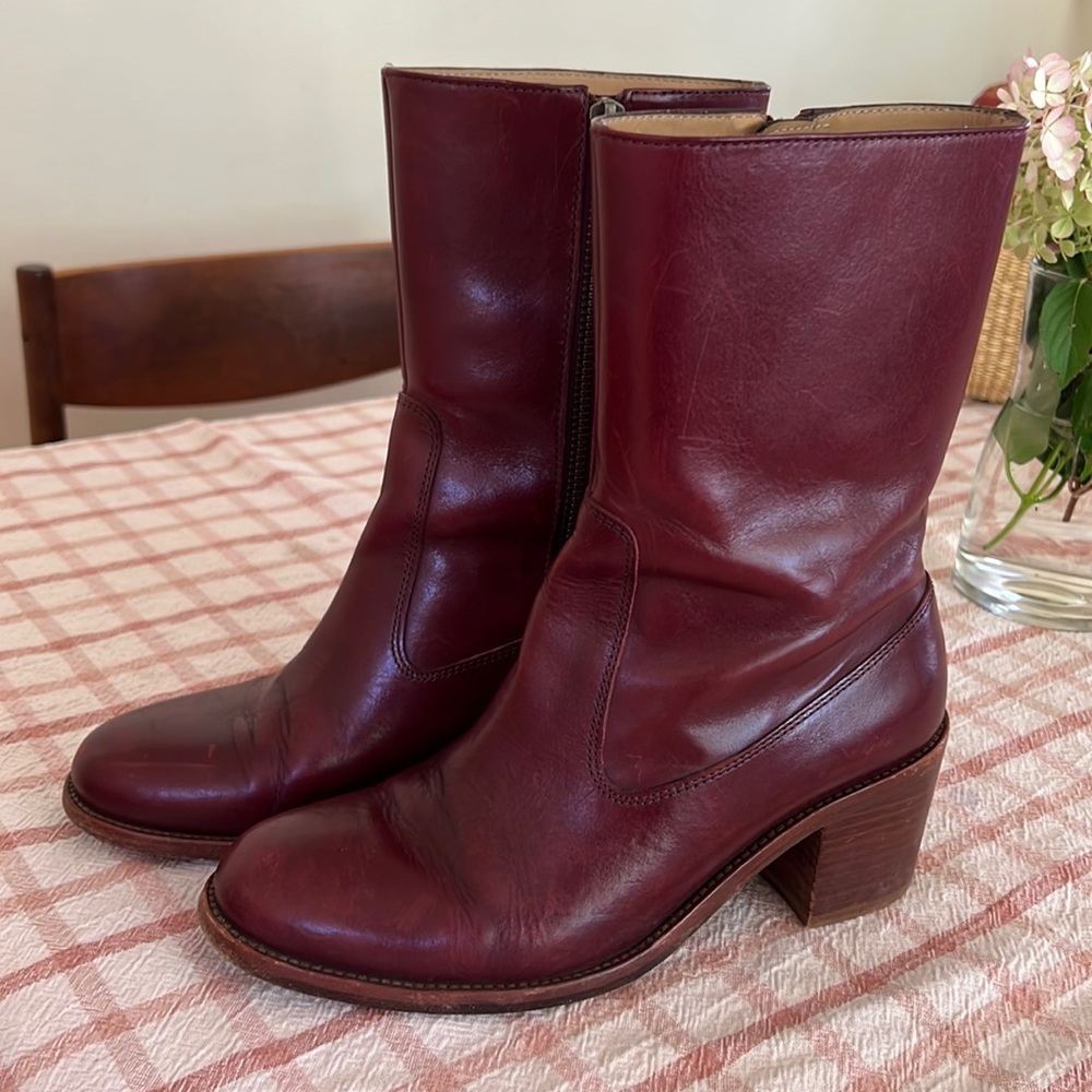 APC Eva leather Boots in Cordovan color 7.5 / 38